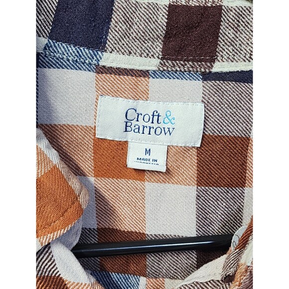 Croft & Barrow Men's Flannel Shirt Woven Long Sleeve Lumber Tee Top T-Shirt M - Picture 2 of 5